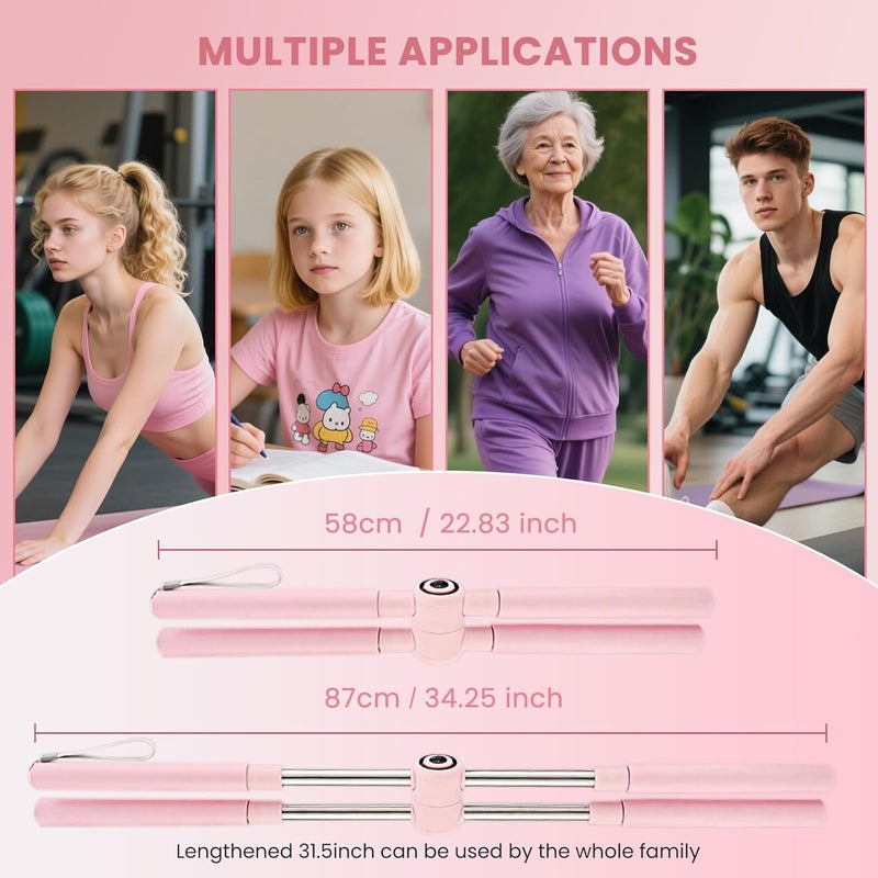 Roenae Yoga Stick, Posture Correction Stick for Women and Men, Relieve Back Pain, Upper and Lower Back Stretchers and Straighteners, 24.4-36.2 Inch Stretching Stick Neck Hump Corrector Stretching rod - Image 5
